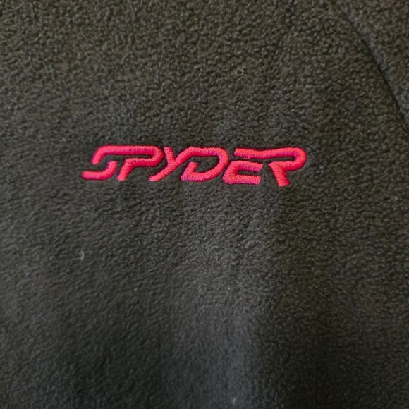 SPYDER WOMENS BLACK FLEECE PULLOVER  ZIP T NECK LONG SLEEVE SIZE XL NEON - Picture 7 of 10